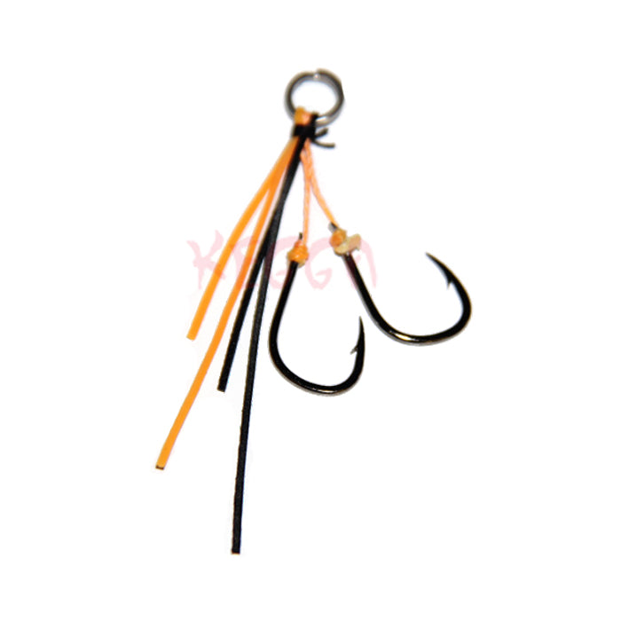 Duel Colour Kegga Stinger Hooks #8 BKK Berkley Black Orange